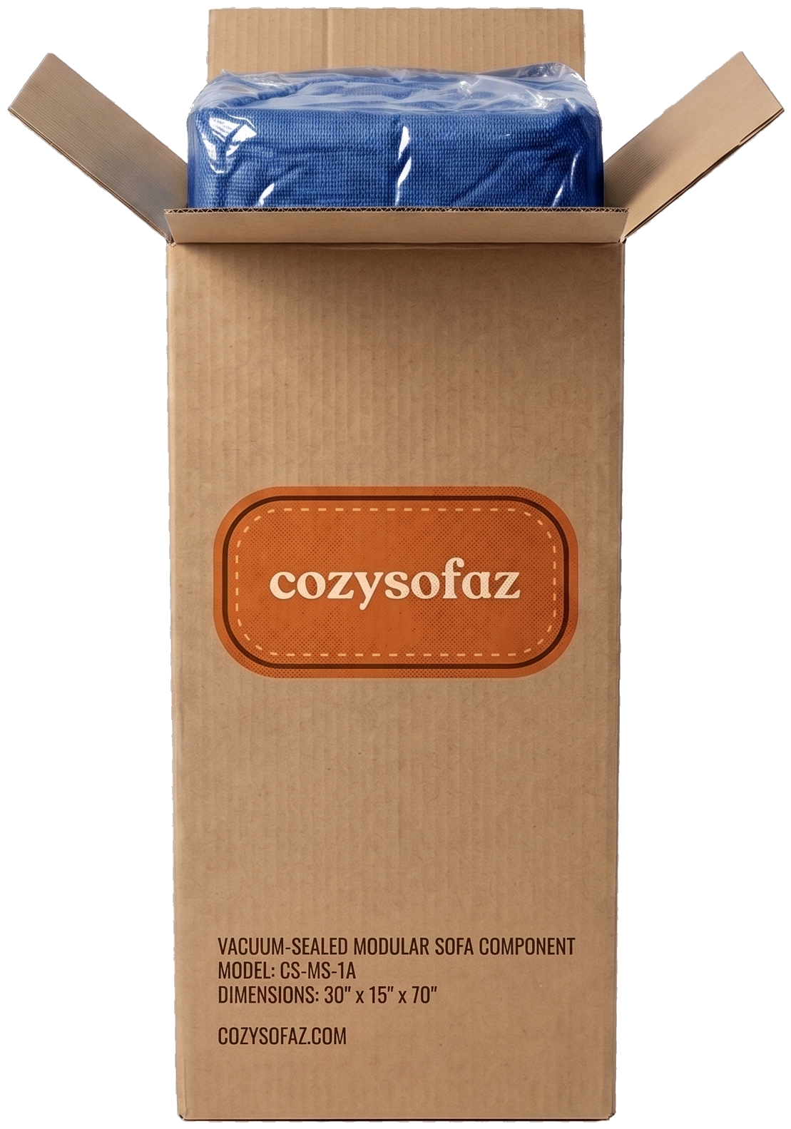 Cozysofaz shipping box, half open